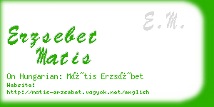 erzsebet matis business card